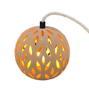 Lampe en terre cuite naturelle avec câble lin D.15cm