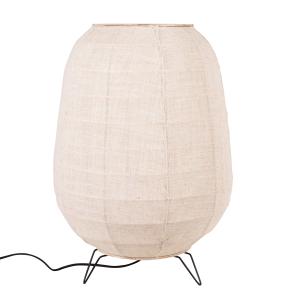 Lampe en tissu beige et métal noir