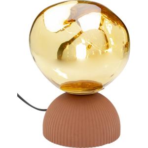 Lampe en verre doré et plâtre marron