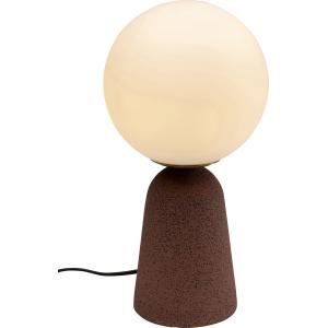 Lampe en verre et ciment rouge