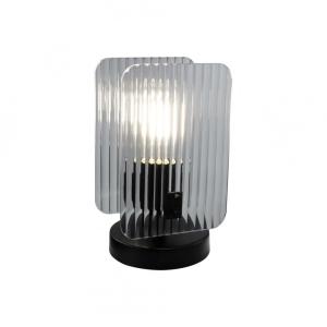 Lampe en verre & métal fumé
