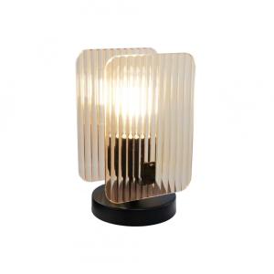 Lampe en verre & métal orange