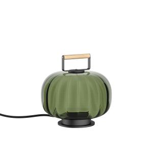 Lampe en verre opale, vert H:27cm