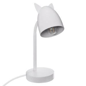 Lampe enfant oreilles de chat métal blanc 18x30 cm