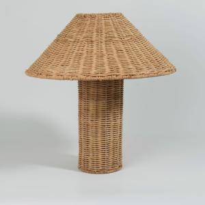 Lampe extérieure sans fil et rechargeable en rotin