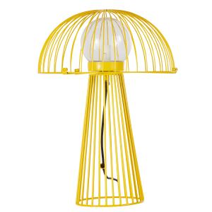 Lampe filaire extérieur champignon en métal jaune