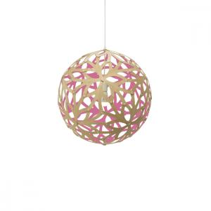 Lampe floral colorée 60cm bambou et rose