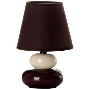 Lampe galets marron et crème 22 cm