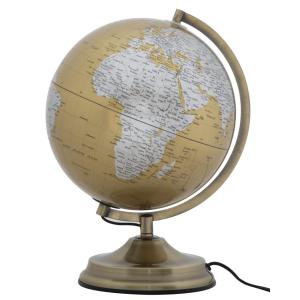 Lampe globe en pvc et base en métal doré Ø 25x38  cm