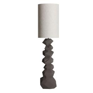 Lampe haute en céramique gris rugueux en 35x35x141 cm