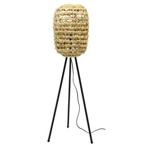 Lampe haute en jacinthe naturelle et métal