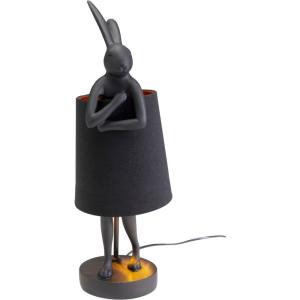 Lampe lapin en polyrésine et lin noir H50