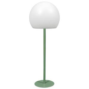 Lampe led à poser en plastique blanc et pied en metal vert