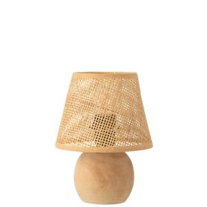 Lampe led en bois beige 17x17x23 cm