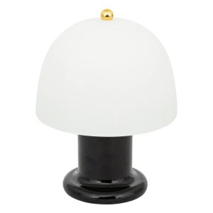 Lampe LED en verre noir H 21 cm