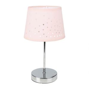 Lampe métal abat-jour ajouré cœur rose