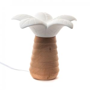 Lampe palmier blanc en porcelaine