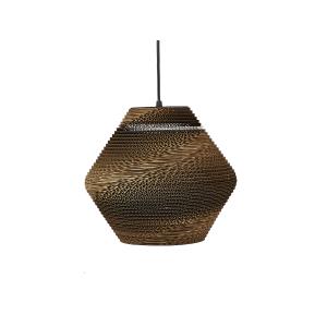 Lampe pendante en carton brun