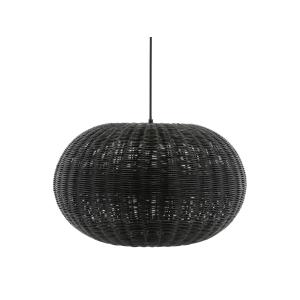 Lampe pendante en rotin noir