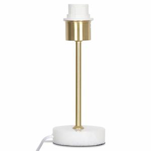 Lampe pied Skinny pm dore satine marbre blanc D10 H26cm