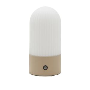 Lampe portable en métal crème et verre - H19 cm