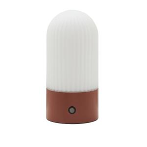 Lampe portable en métal terracotta et verre - H19 cm