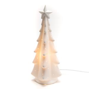 Lampe sapin blanc en porcelaine