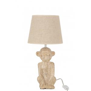 Lampe singe en ciment et textile beige H46m