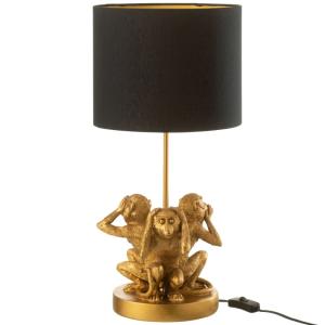 Lampe Singes de la sagesse en résine dorée 53 cm