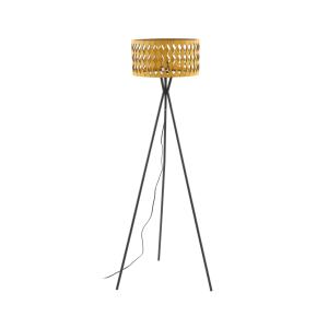 Lampe sur pied avec abat-jour en contreplaqué couleur miel