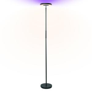 Lampe sur pied en métal noir. 1.78m