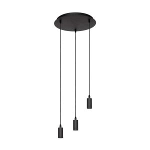 Lampe suspendue à 3 sources lumineuses en métal noir
