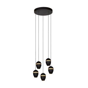 Lampe suspendue à 5 points lumineux, noire, 30 x 160 x 30 c…