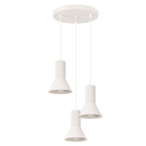 Lampe suspendue acier/aluminium beige H 120 cm