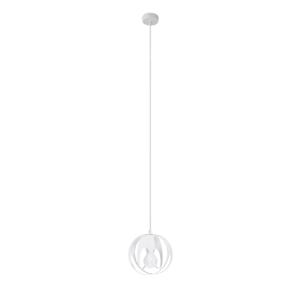 Lampe suspendue acier blanc H 125 cm