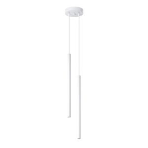 Lampe suspendue acier blanc H 52 cm
