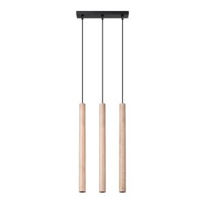 Lampe suspendue acier/bois bois H 110 cm