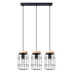 Lampe suspendue acier/bois bois H 115 cm