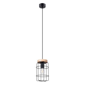 Lampe suspendue acier/bois bois H 135 cm