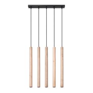 Lampe suspendue acier/bois H 103 cm