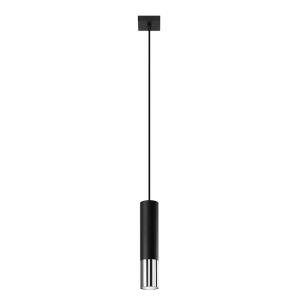 Lampe suspendue acier chrome H 100 cm