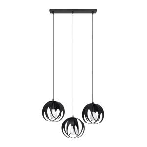 Lampe suspendue acier noir H 117 cm