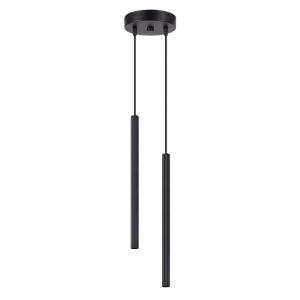 Lampe suspendue acier noir H 118 cm