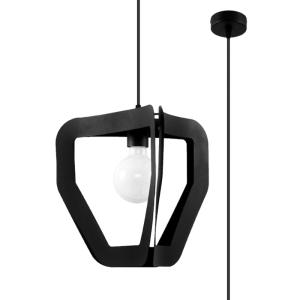 Lampe suspendue acier noir H 130 cm