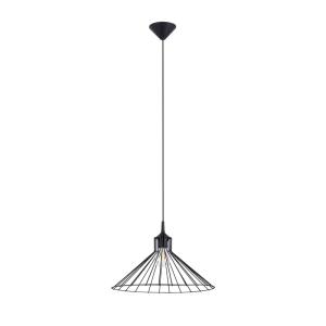 Lampe suspendue acier noir H 86 cm