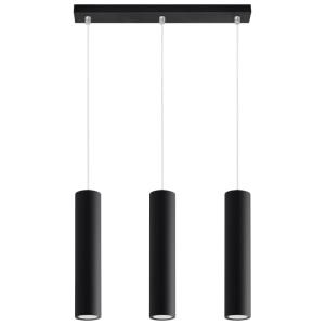 Lampe suspendue acier noir H 90 cm