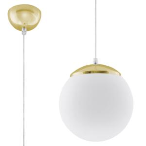 Lampe suspendue acier/verre blanc H 110 cm