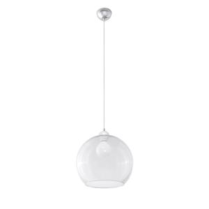Lampe suspendue acier/verre transparent H 120 cm