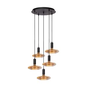 Lampe suspendue avec 5 ampoules en forme d'OVNI, 40x40x30cm
