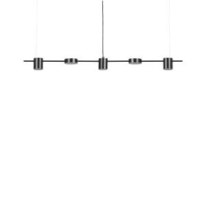 Lampe suspendue avec 5 lumières led en métal noir